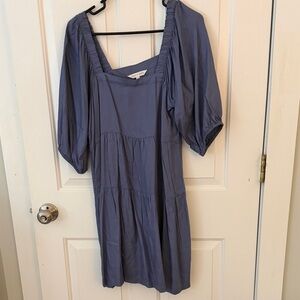 Women's Square Neck Puff Sleeve Dress